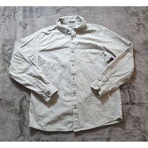 Eddie Bauer Long Sleeve Button Down Shirt Men's Size Large Gray Relaxed Fit